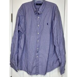 Polo Ralph Lauren Men's Button Down Long Sleeve Plaid Shirt Blue Pink White XXL